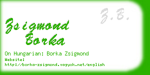 zsigmond borka business card